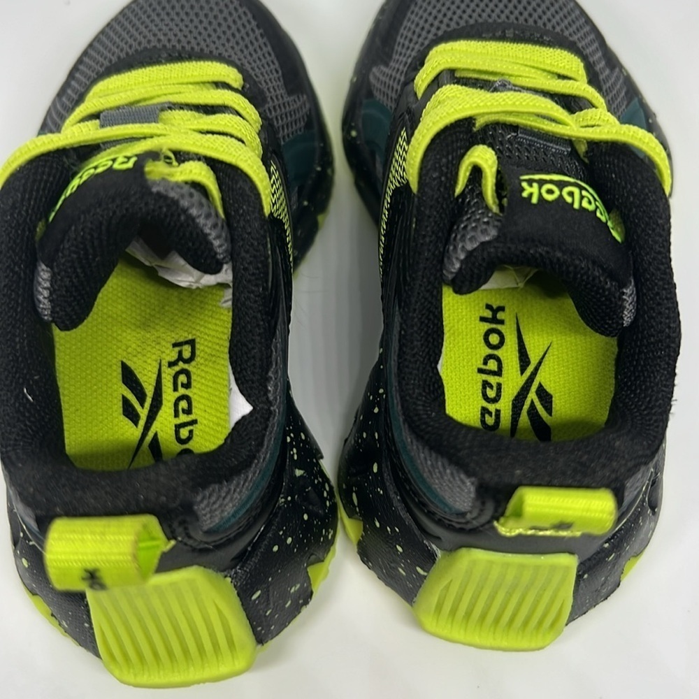 Reebok Boys Sneakers Size 5 Black/Neon Green Athletic Running Shoes - Picture 10 of 12